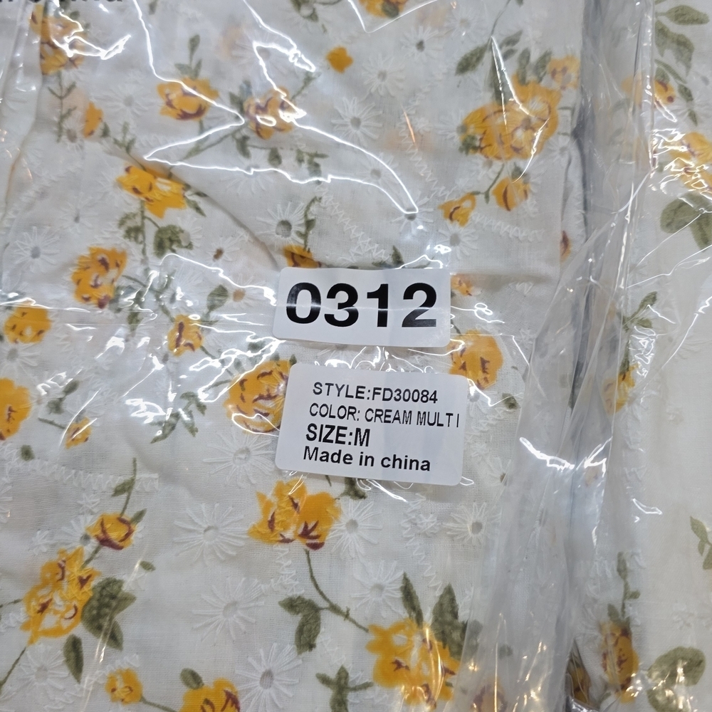 NWT FATE White and Yellow Eyelet Floral Long Sleeve Dress S/M/L Available - Picture 10 of 11